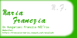 maria franczia business card